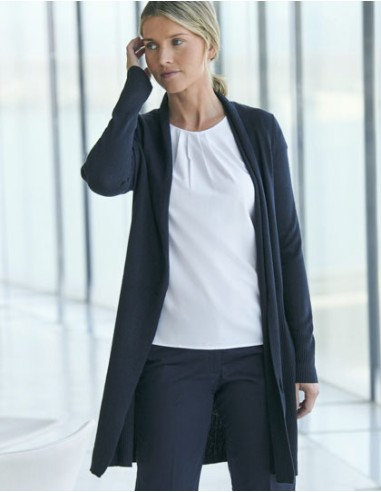 HEN-H719-Ladies Longline Open Cardigan